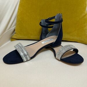 Never worn! Blue sandals with sparkle